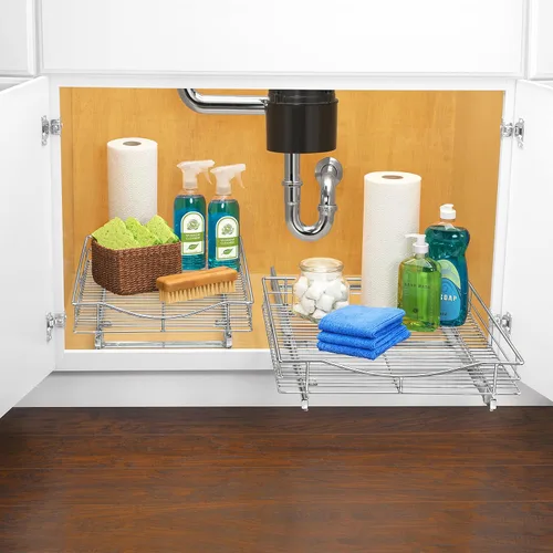 Miniatura 6 de LYNK PROFESSIONAL® Organizador de gabinete extraíble, cajones deslizantes de 11" x 18" para gabinetes de cocina - Estantes deslizantes extraíbles