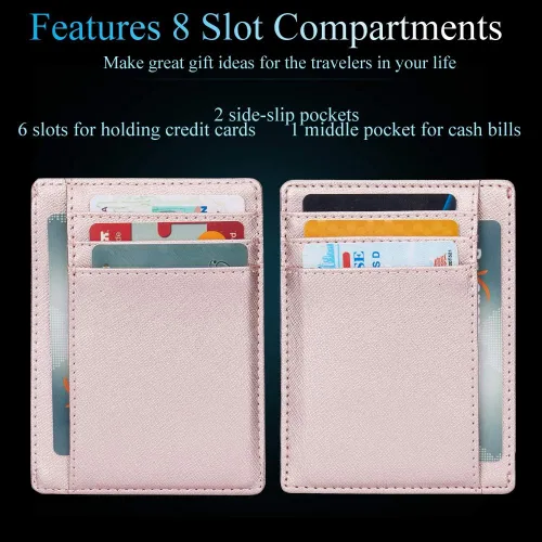 Miniatura 4 de Pequeñas carteras de bolsillo con bloqueo RFID para hombres y mujeres