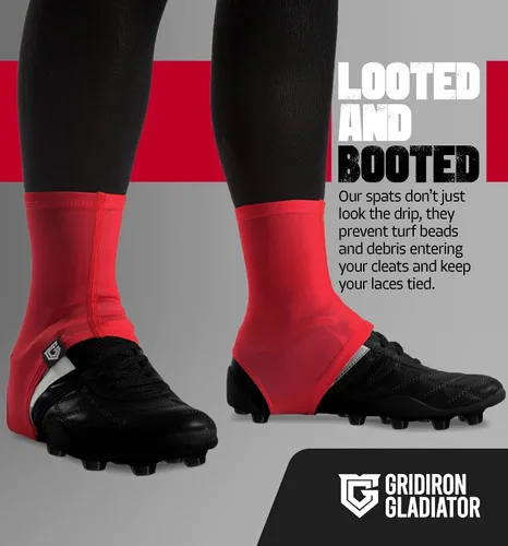 Miniatura 4 de GridIron Gladiator - Fundas de tacos, calcetines para tacos de fútbol americano, polainas para tacos de fútbol, béisbol y sóftbol X-Large/Rojo oscuro