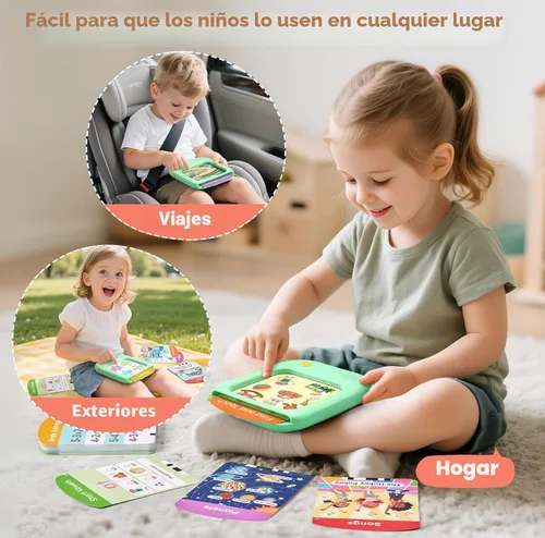 Miniatura 8 de JoyCat Tableta de aprendizaje para niños, aprende a leer con 156 páginas, más de 600 palabras, más de 40 temas, más de 100 juegos interactivos