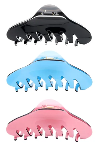 Miniatura 8 de Fashion & Lifestyle Paquete de 3 pinzas para el cabello grandes de 4 pulgadas para mujeres y niñas, pinza bastante fuerte, pasadores antideslizantes