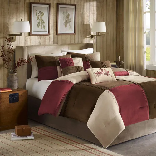 Miniatura 15 de Madison Park Acogedor juego de edredón casual con diseño de bloques para todas las estaciones, falda de cama a juego, almohadas decorativas, King