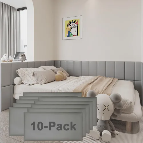 Miniatura 11 de YU LI 3DH 3D Almohadillas de pared anticolisión para niños, autoadhesivas, 4 piezas, paneles de cabecero en negro para pared, cabecero despegar