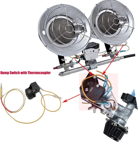 Miniatura 2 de MENSI Piezas de repuesto para calentador de tanque de propano Kit de montaje de seguridad de termopar tipo Faston con interruptor de descarga FD4