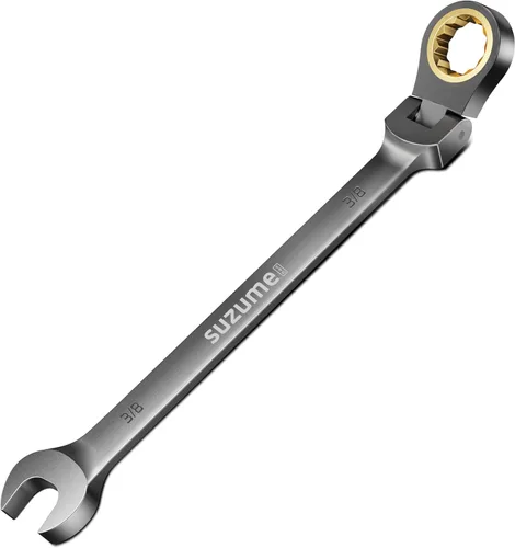 Miniatura 32 de SUZUME Juego de llaves de trinquete métricas y SAE de cabeza flexible de 24 piezas, 72 dientes Cr-V, juego de llaves de trinquete de acero Cr-V