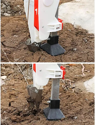Miniatura 4 de Esparcidores de semillas para césped Máquina de siembra doméstica Manual ajustable de doble cilindro de mano de maní sembradora de maíz sembradora