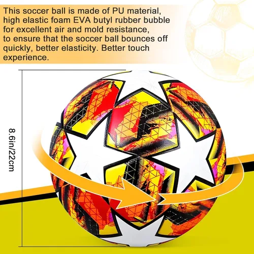 Miniatura 6 de Soccer Ball Size 5, with Pump & Needles, Outdoor Sports Official Match Soccer Ball for Adult Youth Training Practice Ball for Indoor