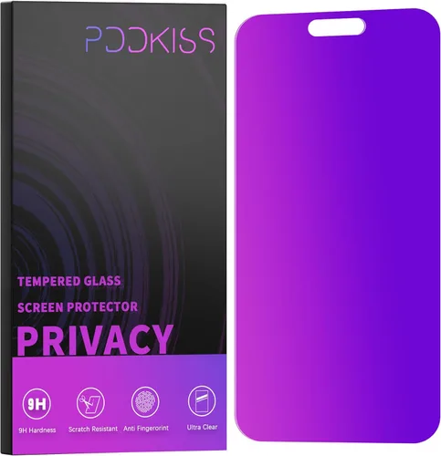Miniatura 10 de PDDKISS Protector de pantalla de privacidad compatible con iPhone 17 Pro Max de 6.9 pulgadas, degradado morado, antiespía, anti luz azul, vidrio