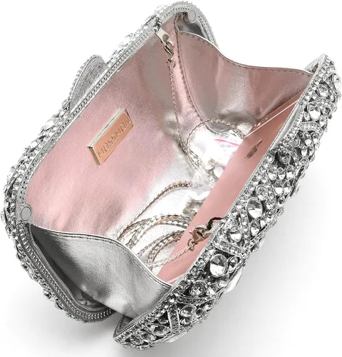 Miniatura 5 de Bolso de noche de lujo con diamantes de imitación de cristal
