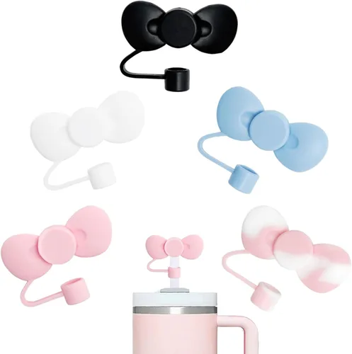Miniatura 7 de 6 fundas de popote compatibles con vasos Stanley de 40/30 onzas, reutilizables y bonitos protectores de tapas de silicona para popotes Stanleys