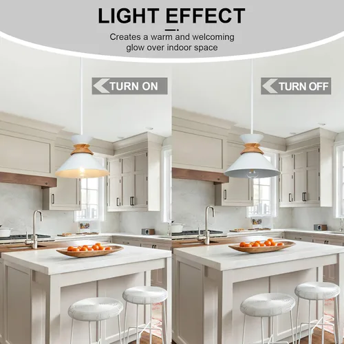 Miniatura 4 de Luces colgantes blancas de 12 pulgadas para isla de cocina, lámparas colgantes de altura de barra ajustable para comedor, paquete de 3
