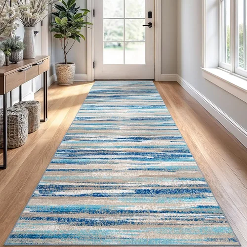 Miniatura 38 de Alfombra de pasillo moderna Lansny 2 x 6 pulgadas, alfombra de cocina lavable verde mostaza multicolor, alfombra antideslizante suave para pasillo