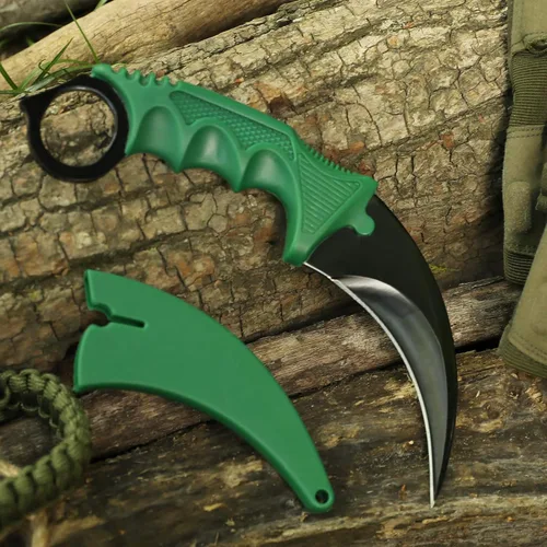 Miniatura 2 de Dispatch Karambit - Cuchillo táctico de hoja fija para acampar, cuchillo de caza al aire libre, cuchillos de tienda con funda y cable, adecuado