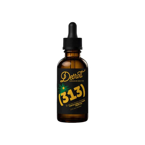 Detroit Grooming - Aceite para barba | Fórmula hidratante y nutritiva con almendra dulce y vitamina E | Vainilla tostada y ámbar • Aroma 313 (1 oz)