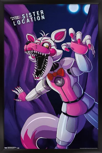 Miniatura 7 de Trends International Five Nights at Freddy's: Sister Location - Póster de pared Funtime Foxy, 14.725 x 22.375 pulgadas, versión enmarcada de madera