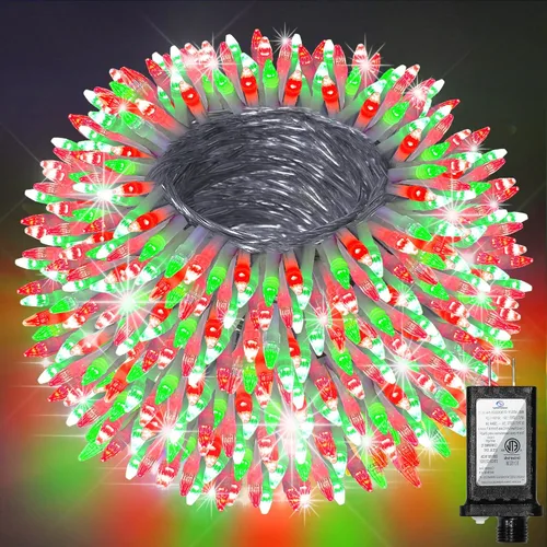Miniatura 28 de Paquete de 2 Total 200 Pies 600 Luces LED de Navidad en Cadena, Luces de Árbol de Hadas Blanco Frío Conectables, 8 Modos y Temporizador Luces