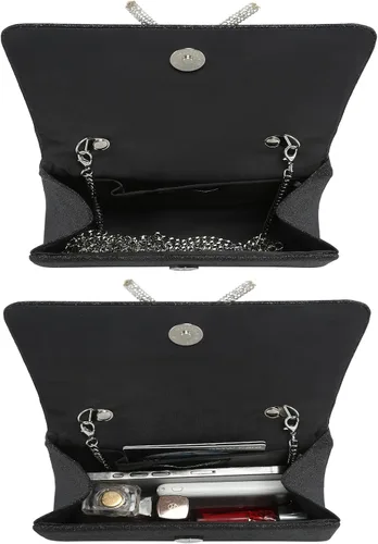 Miniatura 57 de Dasein Bolso de noche para mujer, embragues de fiesta, bolsos de boda, cóctel, baile de graduación, bolsos con purpurina esmerilada