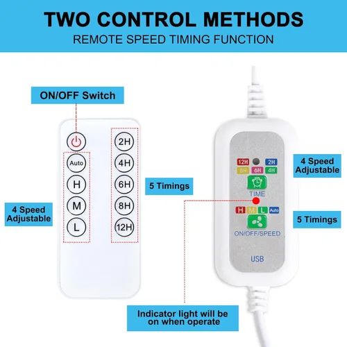 Miniatura 2 de Xindejia Ventilador de techo pequeño alimentado por USB, 6 aspas, silencioso DC 5 V, ventiladores colgantes USB para interiores y exteriores, RV