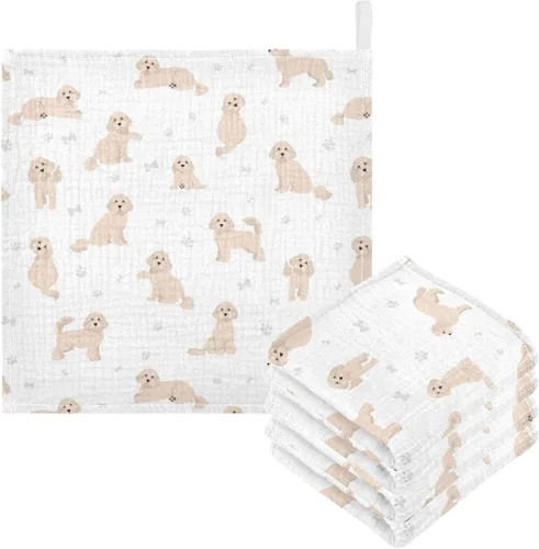 Miniatura 14 de Toallas de algodón para bebé, toallas de baño unisex para recién nacidos, toallitas naturales para piel delicada, 11.8 x 11.8 pulgadas, paquete de 5