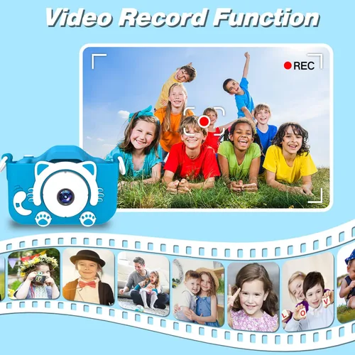 Miniatura 6 de Goopow Juguetes de Cámara para Niños de 3-8 Años Niñas Niños, Videocámara Digital para Niños con Cubierta Suave de Dibujos Animados, Mejor Regalo
