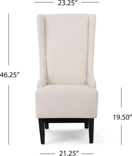 Miniatura 7 de Christopher Knight Home Callie Silla de comedor de tela, beige, 23.25 x 28.75 x 46.25 pulgadas