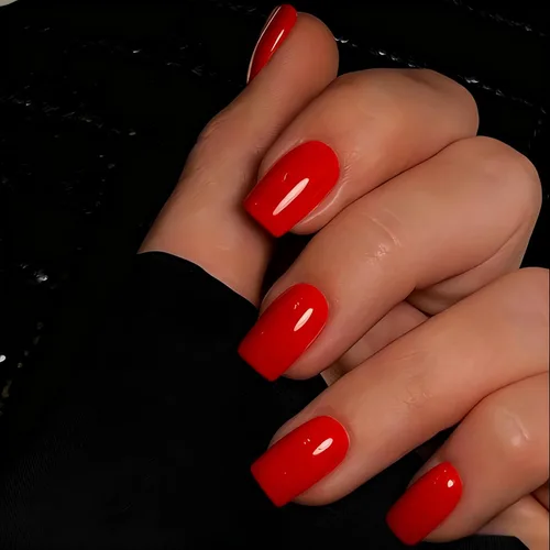 Miniatura 26 de KQueenest 30 PIEZAS Uñas Postizas Vino Rojo Oscuro, Uñas Cortas y Medianas Cuadradas, Uñas Acrílicas Burgundía, Uñas Postizas de Color Sólido, Uñas