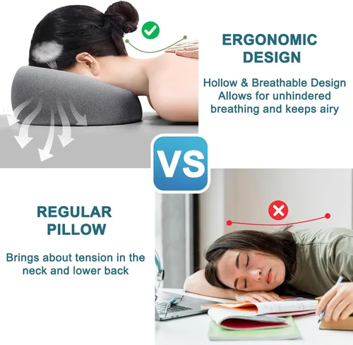 Miniatura 3 de Almohada prona, almohada boca abajo para dormir, cuna para mesa de masaje, espuma viscoelástica para masaje, oficina, hogar, viaje y artículos