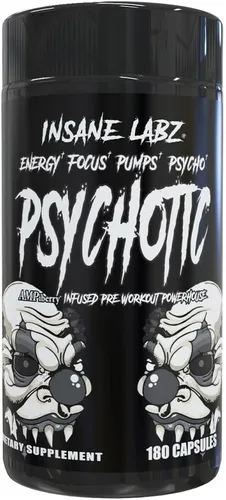Miniatura 11 de Insane Labz Psychotic Black Edition - Polvo de preentrenamiento de estimulación media, energía, enfoque y bombas, cargado con creatina