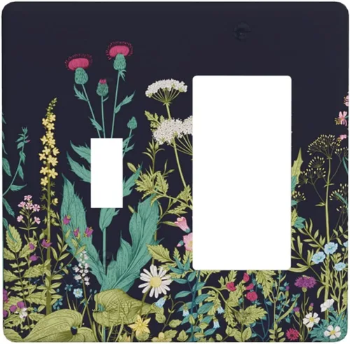 Miniatura 101 de Placa de pared dúplex de receptáculo de dispositivo de 1 gang de madera envejecida blanca gris con veta de tablón, cubierta de enchufe eléctrico