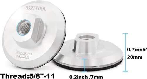 Miniatura 2 de Almohadilla de respaldo de aluminio de 3 pulgadas, almohadilla de respaldo de gancho de 5/8 "-11 roscas para amoladora angular (3 pulgadas)
