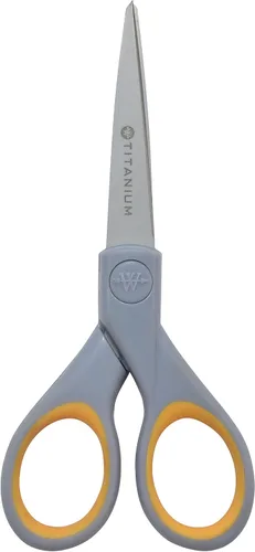 Miniatura 6 de Tijeras Westcott de titanio con asas de agarre suave, Gris/amarillo