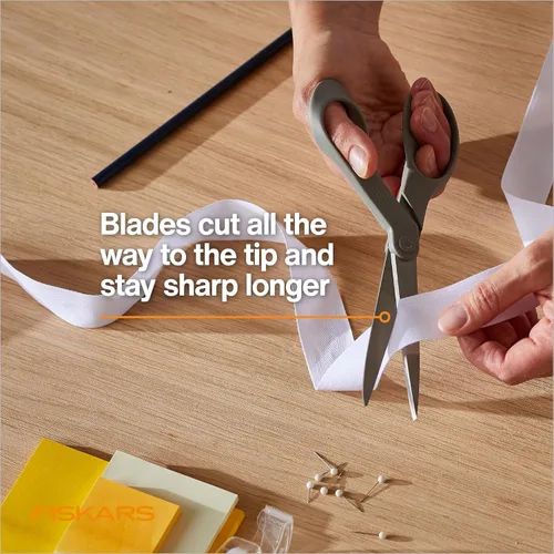 Miniatura 3 de Fiskars Tijeras de tela reciclada de 8 pulgadas - Tijeras de artesanía sostenibles y afiladas para costura - Corte de tela - Beige