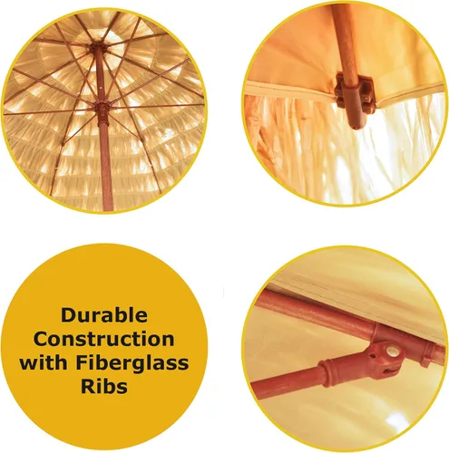Miniatura 6 de FOREVER BAMBOO Tiki Thatch - Sombrilla de playa y patio – Palapa estilo hawaiano con protección UV