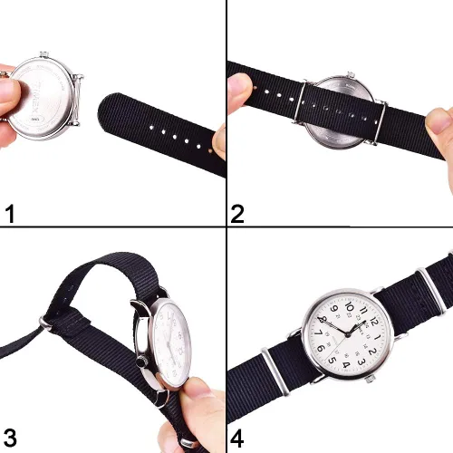 Miniatura 5 de Ritche - Correas de nailon balísticas militares de 16, 18, 20, 22 y 24 mm.Repuesto de nailon para hombres y mujeres (4 paquetes).