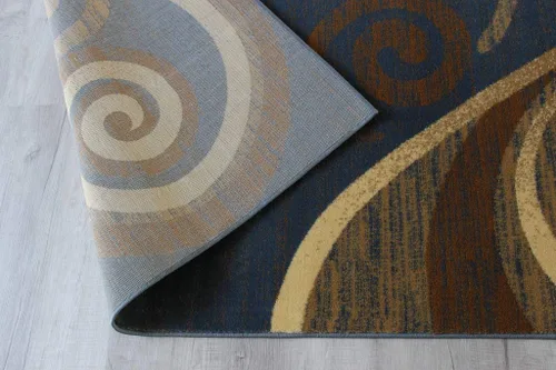Miniatura 7 de Masada Rugs, Stephanie Collection - Alfombra de área moderna y contemporánea, 1100, azul, beige, marrón (5 pies 3 pulgadas x 7 pies 3 pulgadas)