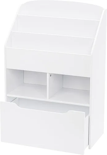 Miniatura 8 de UTEX Estantería para niños con caja de juguetes móvil, estante para libros y almacenamiento de juguetes, estante de exhibición de libros para niños
