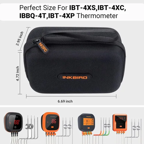Miniatura 2 de INKBIRD Funda de transporte de 6.7 x 4.7 x 3 pulgadas para termómetro de parrilla IBT-4XS, IBBQ-4T, IBT-4XC, IBT-4XP - Disco duro protector
