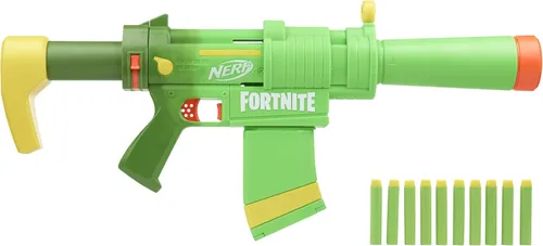 Miniatura 8 de Nerf Fortnite SMG-Zesty Elite - Pistola de dardos extraíble y barril, clip extraíble de 10 dardos, 10 dardos oficiales Nerf Elite