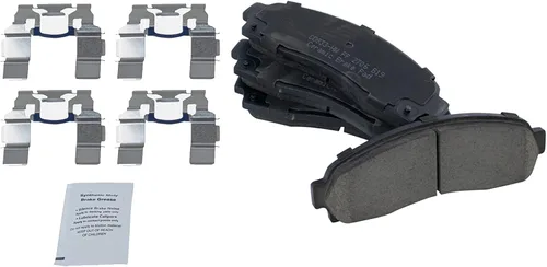 Miniatura 5 de TRQ Pastillas y rotor de freno delantero y trasero, kit de zapata y tambor de cerámica de alto rendimiento con revestimiento en G ranurado X