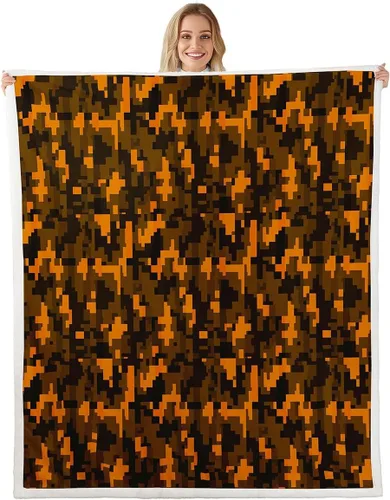 Miniatura 29 de Manfei Miner Style Grid Throw Blanket Green Pixel Shade Plaid Fleece Blanket Modern Geometric Games Cozy Throws for Bed Couch Sofa,Kids Boys Girls