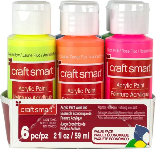 Miniatura 2 de Craft Smart - Juego de 6 pinturas acrílicas con brillo neón