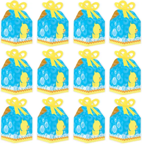 Miniatura 4 de Big Dot of Happiness Ducky Duck – Cajas de regalo cuadradas – Cajas de lazo para baby shower o fiesta de cumpleaños – Juego de 12