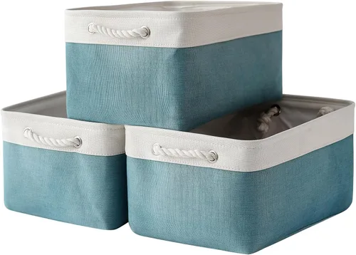Miniatura 45 de TheWarmHome Contenedores de almacenamiento para estantes, tamaño mediano, 3 unidades, 13.8 pulgadas de largo x 9.8 pulgadas de ancho x 6.7 pulgadas