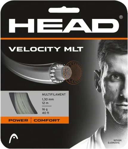 HEAD - Juego de cuerdas para raqueta de tenis Velocity MLT 40' Multifilamento Natural