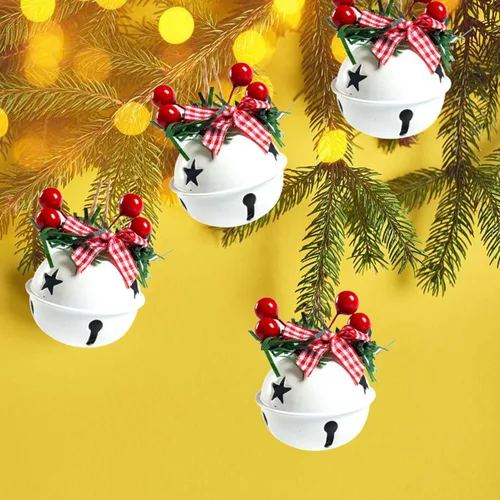 Miniatura 8 de 18 PCS Adornos de Cascabeles Navideños en Rojo, Blanco, Verde - Decoración de Árbol de Navidad, Corona, Adorno Conmemorativo Campana-1