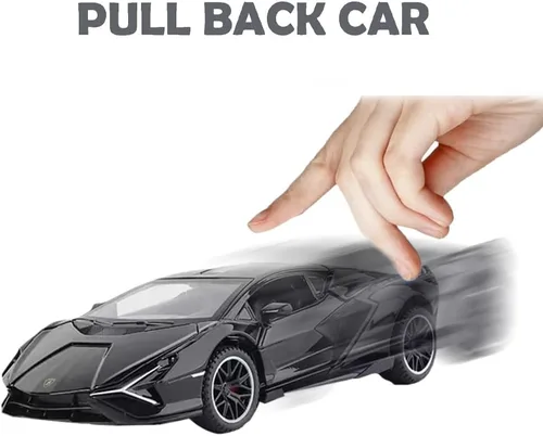 Miniatura 4 de Coche de Juguete Lambo Sian FKP3 Modelo de Coche Fundido con Luces y Sonido, Coche de Juguete con tracción trasera para niños de 3, 4, 5, 6 + años