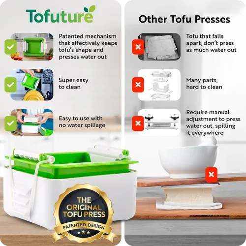 Miniatura 4 de Tofuture Tofu Press La prensa original y mejor para tofu. Elimina fácilmente y rápidamente el agua del tofu para mejorar el sabor y dar una textura