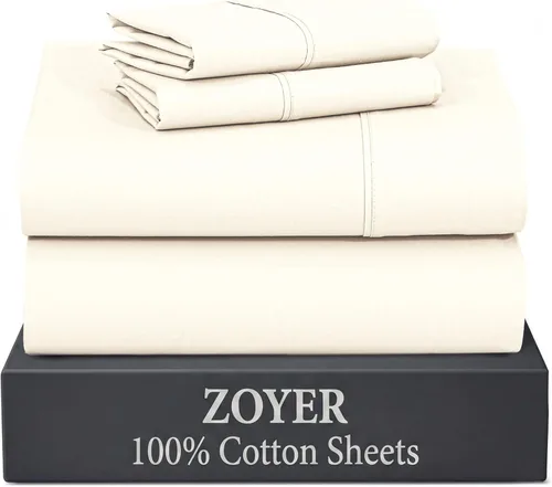 Miniatura 33 de ZOYER Sábanas de percal 100 % algodón tamaño Queen – Juego de sábanas refrescantes y transpirables para personas que duermen con calor, ropa de cama