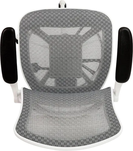 Miniatura 8 de Flash Furniture Waylon - Silla de oficina giratoria de respaldo medio con anillo de pie ajustable y altura del asiento, silla ergonómica de malla