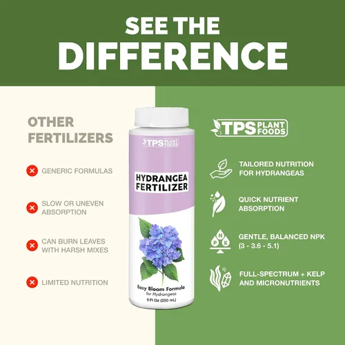 Miniatura 4 de Fertilizante de hortensias: alimento líquido para plantas para flores más grandes, color rico de flores y desarrollo de raíces más fuerte, 8 onzas